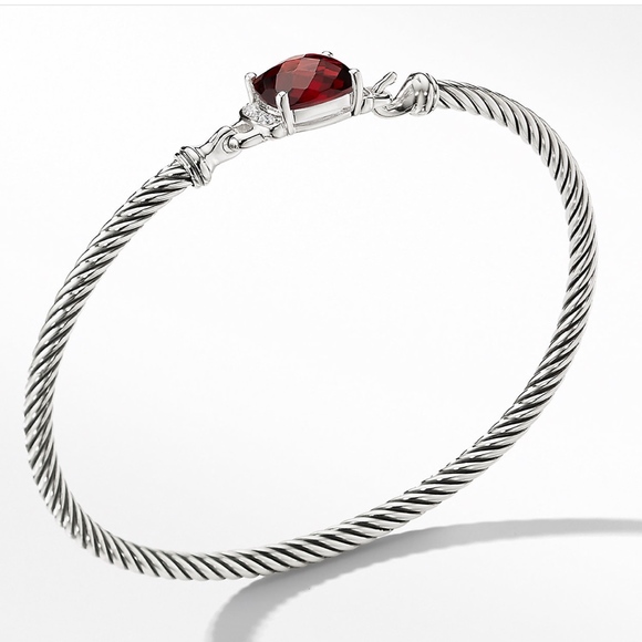 Petite Wheaton Bracelet with Garnet and Diamonds - Picture 2 of 3